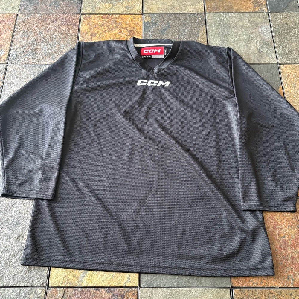 CCM Men’s Black Hockey Practice Jersey with White Logo